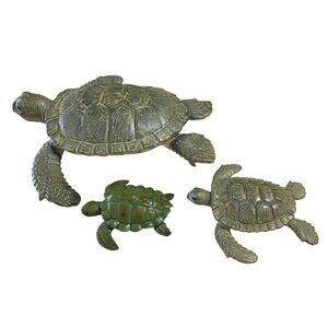 Vintage Sea Turtle Lot of 3 Figures Marine Animal Homeschool Science Display PVC